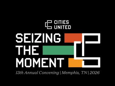 Cities United 13th Annual Convening “Seizing the Moment” event graphic for Memphis, Tennessee, 2026.