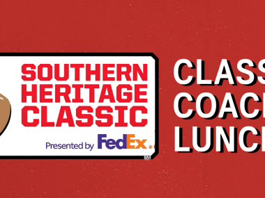 Southern Heritage Classic Coaches Luncheon graphic featuring the Southern Heritage Classic Presented by FedEx logo