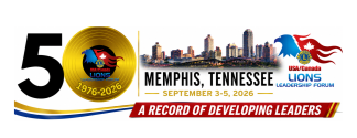 USA/Canada Lions Leadership Forum 50th anniversary graphic featuring the Memphis skyline and September 3–5, 2026 event dates