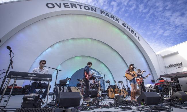 A band plays The Overton Park Shell in downtown Memphis.