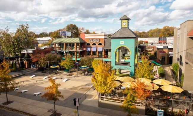 Chimes Square in Overton Square Performing Arts District.
