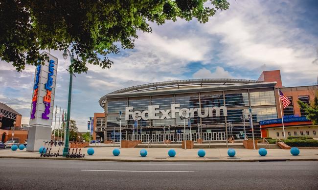 The exterior of FedExForum.